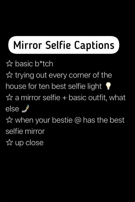 From inspiring quotes to witty puns, we've got you covered with funny, cute, and clever New Year's Instagram captions for all your NYE . . Mirror selfie caption 2022